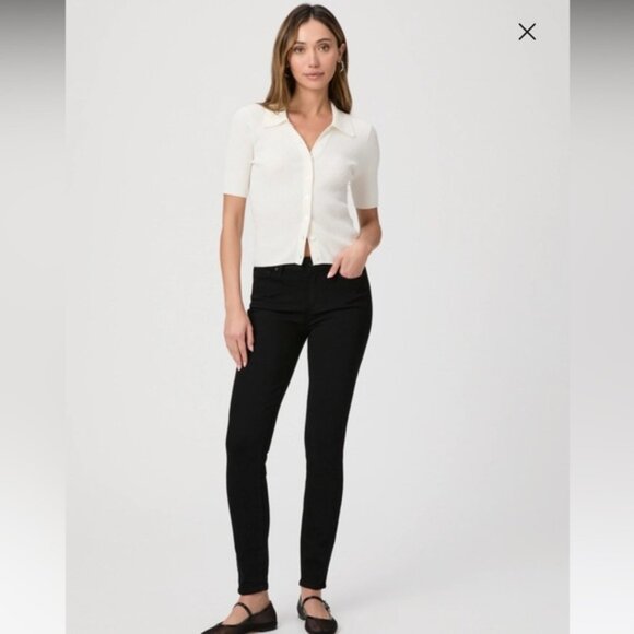 Paige Verdugo ankle Womens Black distressed Jeans26 - Picture 1 of 8